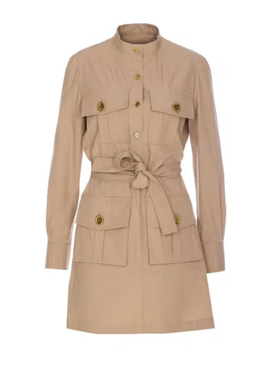 Givenchy Taupe Safari Dress In Poplin In Beige