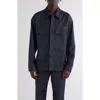 Givenchy Military Silk Blend Denim Overshirt In Indigo Blue