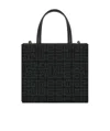 Givenchy Structured Black Mini G-tote Bag With Embroidered Monogram In Black