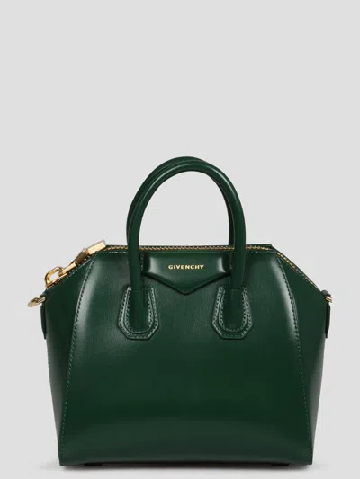 Givenchy Antigona Leather Mini Bag In Green