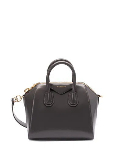 Givenchy Structured Shoulder Bags With Detachable Strap And Top Handles In Gray