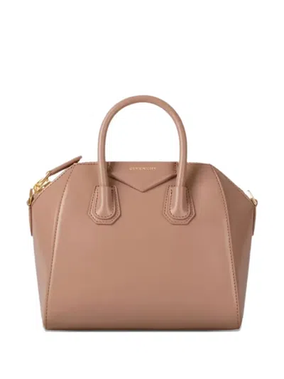 Givenchy Mini Antigona Bag In Box Leather In Brown