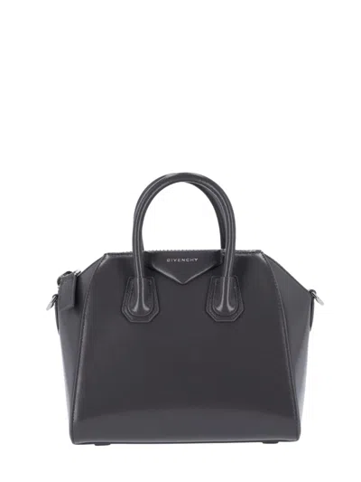 Givenchy Mini Antigona Bag In Box Leather In Gray