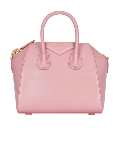 Givenchy Mini Antigona Bag In Box Leather In Pink