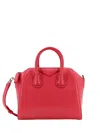 Givenchy Mini Leather Shoulder Bag With Structured Shape In Red