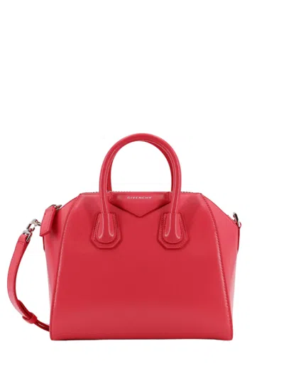 Givenchy Mini Antigona Bag In Box Leather In Red