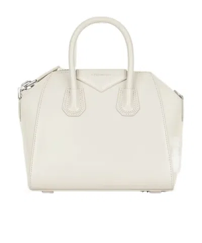 Givenchy Mini Antigona Bag In Box Leather In White