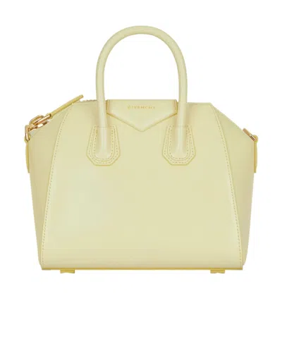 Givenchy Mini Antigona Bag In Box Leather In Yellow