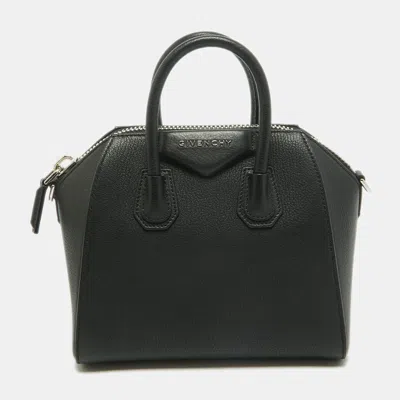 Pre-owned Givenchy Mini Antigona Black Leather Satchel