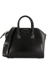 Givenchy Mini Antigona Box Leather Tote Bag With Two-way Carrying Option In Black