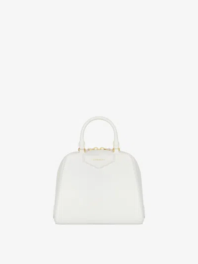 Givenchy Mini Antigona Cube Bag In Leather In Ivory