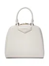 Givenchy Timeless Buffalo Leather Handbag With Elegant Gold Accents In White
