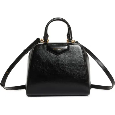 Givenchy Mini Antigona Cube Leather Crossbody Bag In Black