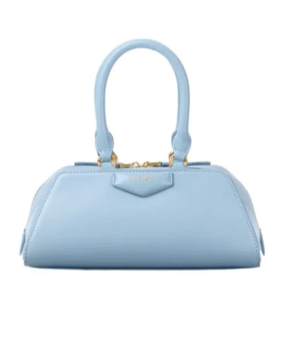 Givenchy Mini Antigona East-west Bag In Box Leather In Blue