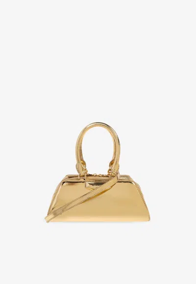 Givenchy Mini Antigona East-west Crossbody Bag In Gold