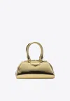 Givenchy Mini Antigona East-west Metallic Leather Handbag In Gold