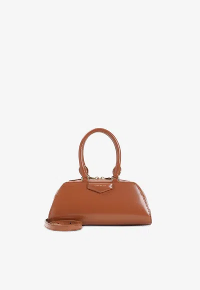 Givenchy Mini Antigona East West Shoulder Bag In Brown