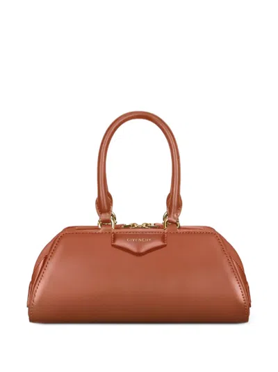 Givenchy Mini Antigona East-west Bag In Box Leather In Brown