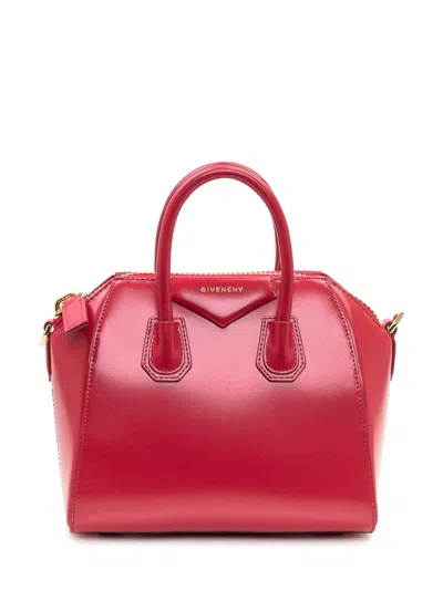 Givenchy Mini Antigona Handbag In Vermillon