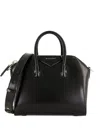 Givenchy Mini Antigona Box Leather Tote Bag With Two-way Carrying Option In Black