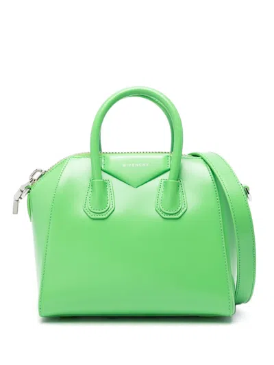Givenchy Mini Antigona Leather Bag In Green
