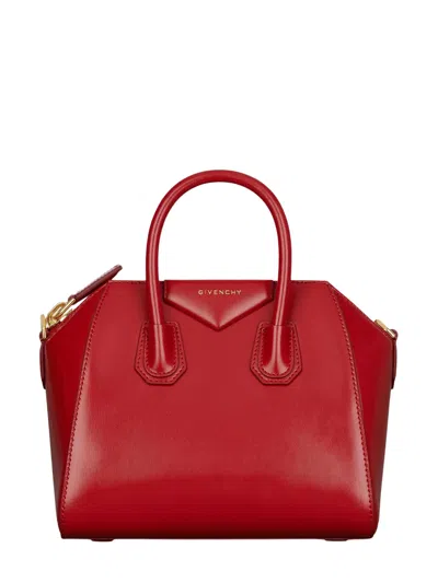 Givenchy Mini Antigona Leather Handbag In Red
