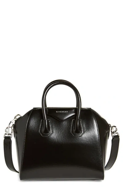 Givenchy Mini Antigona Leather Satchel In 001-black