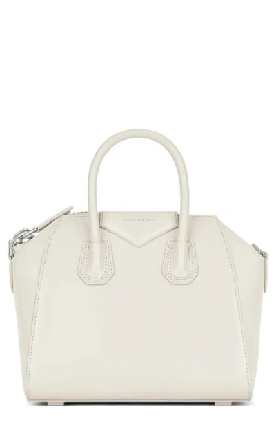 Givenchy Mini Antigona Leather Satchel In 105-ivory