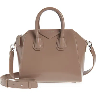 Givenchy Mini Antigona Leather Satchel In Brown