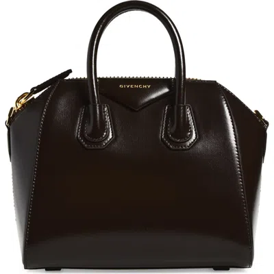 Givenchy Mini Antigona Leather Satchel In Brown