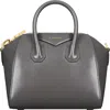 Givenchy Mini Antigona Leather Satchel In Charcoal