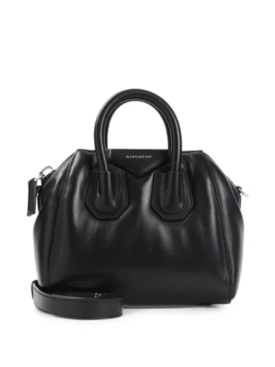 Givenchy Mini Antigona Leather Tote Bag In Black