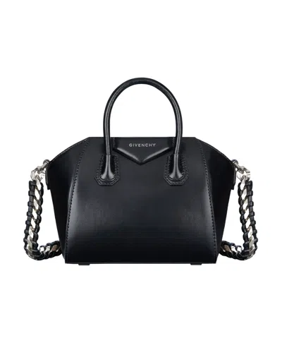 Givenchy Mini Antigona Leather Tote Bag In Black