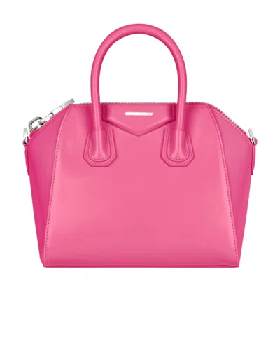 Givenchy Mini Antigona Leather Tote Bag In Pink