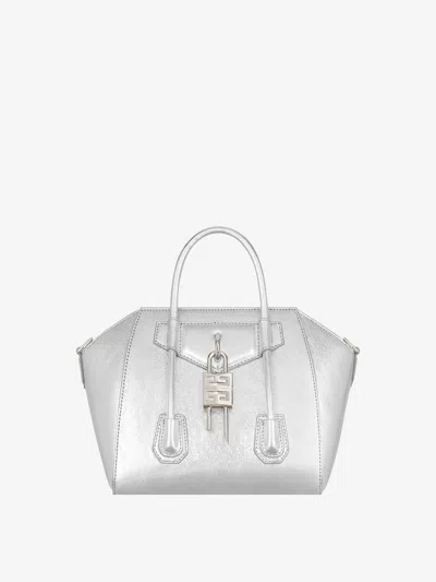 Givenchy Mini Antigona Lock Bag In Metallized Leather In Multicolor