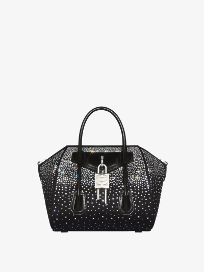 Givenchy Sac Antigona Lock Mini En Satin Avec Strass In Multicolor