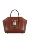 Givenchy Mini Antigona Lock Tote Bag In Brown