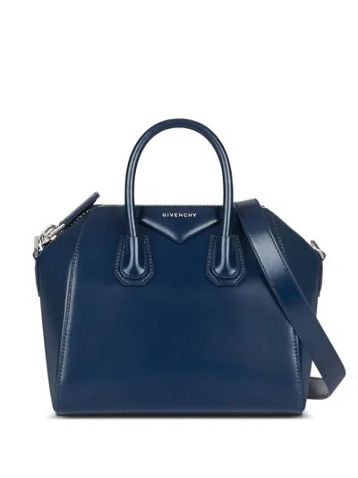 Givenchy Mini Antigona Logo-detail Handbag In Blue