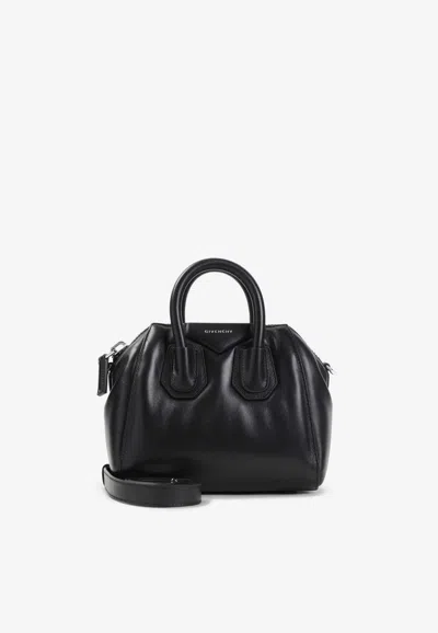 Givenchy Mini Antigona Nappa Leather Handbag In Purple