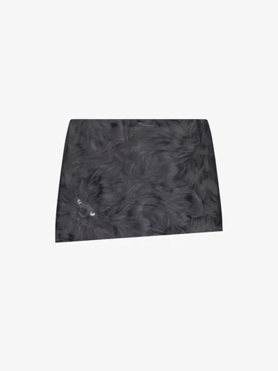 GIVENCHY MINI ASYMMETRIC SKIRT IN CAT JACQUARD