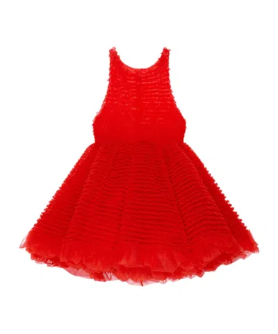 Givenchy Mini Babydoll Dress With Nylon Frills In Red