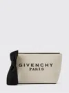 Givenchy Embroidered Logo Cotton Linen Canvas Pouch In Neutral
