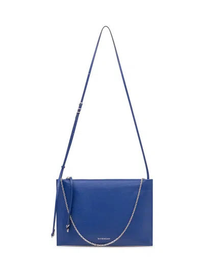 Givenchy Mini Calf Leather Clutch In Cobalt Blue