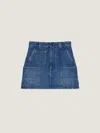 Givenchy Mini Cargo Skirt In Medium Blue Denim In Blue