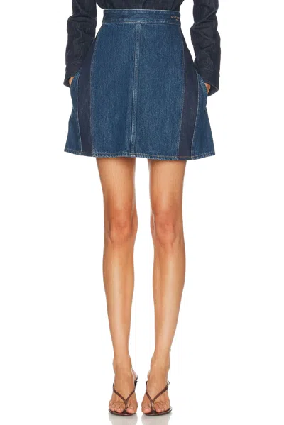 Givenchy Mini Cocoon Denim Skirt In Medium Blue