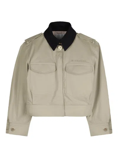 Givenchy Mini Contrasting Collar Jacket In Neutral