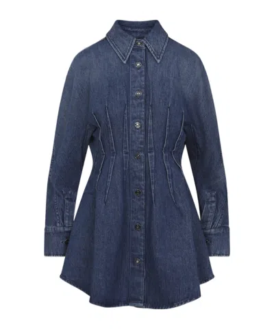 Givenchy Cotton Mini Dress Women In Blue