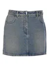 Givenchy Mini Skirt In Denim With Chain Details In Blue