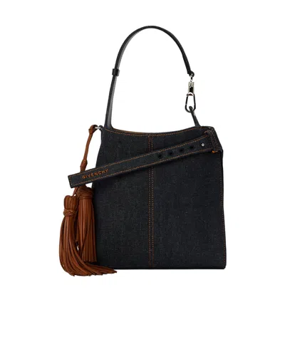Givenchy Mini Denim Underarm Bag In Black