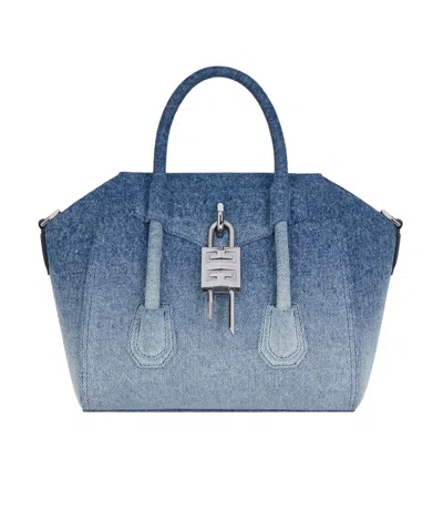 Givenchy Mini Double Handle Shoulder Bag In Medium Blue
